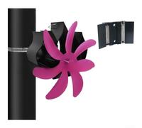 Ventola magnetica da parete per stufe a legna, accessorio per camino alimentato a calore, in alluminio anodizzato, design a basso rumore, migliora la distribuzione del calore della stanza (rosso rosa)