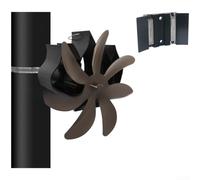 Ventola magnetica da parete per stufe a legna, accessorio per camino alimentato a calore, in alluminio anodizzato, design a basso rumore, migliora la distribuzione del calore della stanza (bronzo)