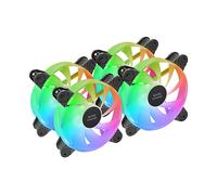 Kit Mars Gaming MF-4A 4 ventole 120mm ARGB Rainbow Doppio connettore 5V 3pin Nero