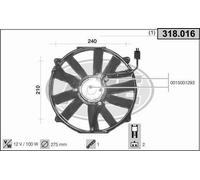 Ventola MERCEDES CLASSE C W202 C 220 D (202.021) 55kw 96-00