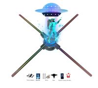 Ventola ologramma 3D, proiettore HD LED ologramma WIFI con 700 video libreria, animazione olografica, per negozi, albero di Natale (app 70 cm, Bluetooth, telecomando e Wi-Fi)