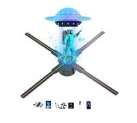 Ventola ologramma 3D, proiettore HD LED ologramma WIFI con 700 video libreria, display olografico animato per negozi, negozi, albero di Natale (45,5 cm (app, WiFi, Bluetooth, telecomando)