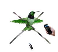 Ventola ologramma 3D, proiettore ologramma da 55,9 cm, luci a LED senza viti con app e WiFi, telecomando e Bluetooth per bar, negozio, Halloween, Natale