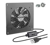 Ventola Pannello USB 120mm Ventilatore CNC USB 3 Velocità Regolabili Fan 5V Silenziosa Pannello Ventilatore 1500RPM/55CFM Ventola Pannello per Dell'armadio, AV Home Theater(12cm, 1 Pannello Set)