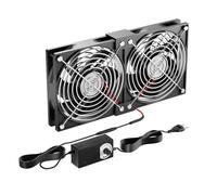 Ventola PC da 240 mm, ventola da 12 V per case con spina di rete e regolatore di velocità senza scatti (2750 RPM) - Ventola silenziosa e potente per computer, server, TV, PC da gioco, cabina AV