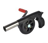 Ventola per barbecue a mano, confezione da 1 soffietto portatile per campeggio, con manovella manuale, macchina per soffiare al carbonio, strumento di cottura all'aperto leggero per grigliare e falò