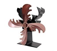 Ventola per camino a legna a 4 pale, alimentata termicamente, circola l'aria calda in modo efficiente senza alimentazione esterna (bronzo)