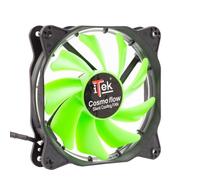Ventola per case Cosmo Flow - 12cm- LED Verde Circolare- 3+4pin- silenziosa