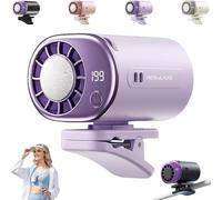 Ventola per condizionatore d'aria 2026 con clip e display a LED, 16 ℃ unità CA portatile per auto, rotazione a 360°, ventilatore ricaricabile per seggiolino auto, ventilatori per auto che soffiano