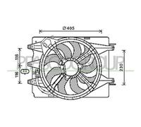 PRASCO Ventola Raffreddamento Del Motore Radiatore Adatto per Fiat 500L 199_1.4