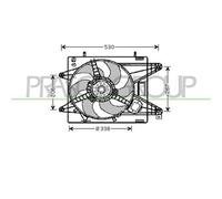 Prasco Ventola radiatore FT137F001 compatibile con Fiat Multipla, Marea, Bravo/Brava