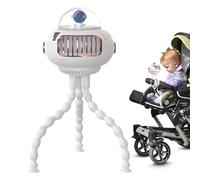 Ventola per passeggino ricaricabile | Octopus Personal Cooler, ventilatore portatile ricaricabile USB con velocità regolabile per passeggino, bicicletta, letto, viaggio, auto, ospedale, campeggio