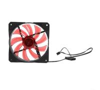 Ventola per PC da 120 mm con 15 LED luminosi, silenziosa per raffreddamento del radiatore, ventola per computer da 12 cm, colore bianco, blu, verde (rosso)