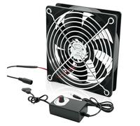 Ventola per PC da 120 mm, ventola da 12 V con spina di alimentazione e regolatore di velocità continuo (2750 RPM) - silenziosa e potente ventola per computer, server, PC da gioco, cabina AV, router