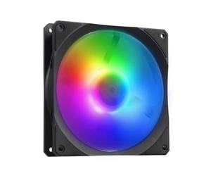 Ventola per radiatore Cooler Master Mobius 140P ARGB - Design con lama ad anello (PWM), sistema cuscinetti dinamici ad anello (max. 76,5 CFM, 2,3 mmH2O, 30 dBA), telaio Air-Focus smussato RGB Gen 2