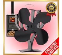 Ventola per Stufa 4 Pale Alimentata a Calore per Stufe legna camino ecologica