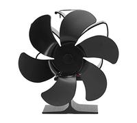 Ventola per stufa a 6 pale con avvio automatico, resistenza alle alte temperature ed efficienza energetica, ventola alimentata dal calore per la casa, colore nero, diametro 152 mm.