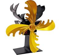 Ventola per stufa a legna, 4 pale, magnetica, a risparmio energetico ed ecologica, funzionamento silenzioso per bruciatori a legna e caminetti