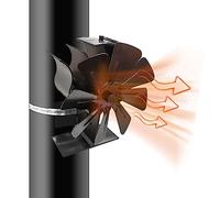 Ventola per Stufa a Legna con 8 Pale - Ventilatore per Camino Senza Corrente Silenziosa, Efficiente Distribuzione del Calore per Bruciatore di Tronchi e Caminetto