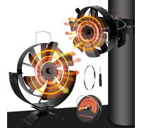 Ventola per Stufa a Legna, highsam 6 Pale Ventilatore Per Camino Senza Elettricità, Silenzioso Ventola Stufa con termometro per Caminetto/Tubo/Tronchi(1 Pezzo)