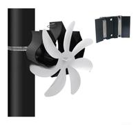 Ventola per stufa a legna per camino a legna alimentata a calore con base magnetica in alluminio anodizzato, flusso d'aria silenzioso 203 CFM, colori multipli 180 x 130 x 180 mm, per la casa (argento)