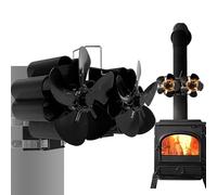 Ventola per stufa a pellet - Ventilatore silenzioso per bruciatore a legna, potente circolazione termica, azionato, pale metalliche durevoli | Dispositivo di diffusione a risparmio energetico p