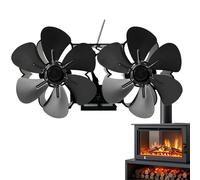 Ventola per stufa a pellet - Ventilatore silenzioso per bruciatore a legna, potente circolazione termica, azionato, pale metalliche durevoli | Dispositivo di diffusione a risparmio energetico p