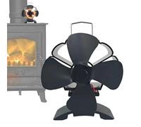 Ventola per stufa alimentata a calore: ventola termica a 4 pale, funzionamento silenzioso, costruzione compatta in alluminio, design a risparmio energetico | Stufa a legna per chi