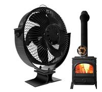 Ventola per stufa, non elettrica, alimentata a calore, con copertura di sicurezza per bruciatori a legna, silenziosa, stufe a pellet (temperatura di funzionamento: 50-400 ℃)