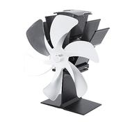 Ventola per Stufa Verticale - Ventola Termica Efficiente Alimentata a Calore a 6 Pale per Camino e Stufa a Legna, Lega di Alluminio Ecologica, Installazione Semplice (SILVER)