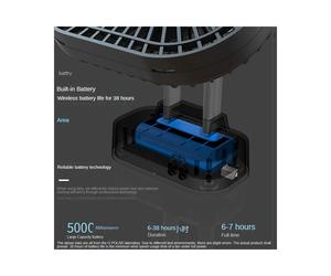 Ventola Pieghevole un 90 Batteria da 5000 MAh Temporizzazione USB Ventola di Raffreddamento Circolatori D'Aria Assorbimento del Magnete Silenzioso