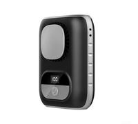 Ventola portatile con display a LED, batteria da 4000 mAh, ventola di raffreddamento da appendere al collo, motore 10500 giri/min, 5 impostazioni di velocità, per interni ed esterni (grigio)