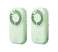 Ventola portatile, confezione da 2 mini ventilatori portatili con 5 velocità e display a LED, ultra sottile ventilatore tascabile ricaricabile USB-C per viaggi, eventi all'aperto, asciugatura del