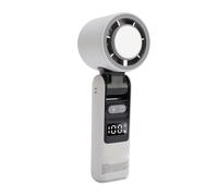 Ventola Portatile per Turbina Ad Alta velocità Freve di Raffreddamento Ghiaccio Pieghevole con Luce per Viaggiare Esterno Interno (WHITE)