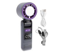 Ventola Portatile per Turbina Ad Alta velocità Freve di Raffreddamento Ghiaccio Pieghevole con Luce per Viaggiare Esterno Interno (GREY)