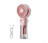 Ventola portatile portatile con portata con nebbia d'acqua Mini ventola di mano USB ricaricabile con a 4 velocità a 4 velocità per piccoli ventilatori per piccoli accessori per le donne (viola)