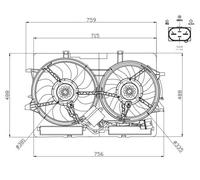 Ventola radiatore 47938 NRF per AUDI PORSCHE