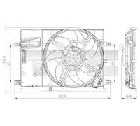 Ventola radiatore 809-0018 TYC per OPEL FIAT ABARTH