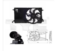 Ventola radiatore 820-0001 TYC per MAZDA 3 Tre volumi 3