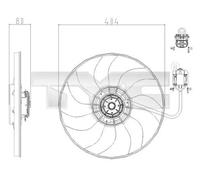 Ventola radiatore 825-0019 TYC per OPEL ASTRA J Sports Tourer ASTRA J GTC