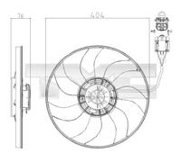 Ventola radiatore 825-0020 TYC per OPEL ASTRA J GTC ASTRA J Sports Tourer