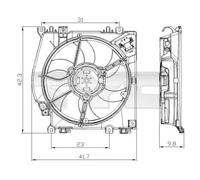 Ventola radiatore 828-0001 TYC per RENAULT NISSAN