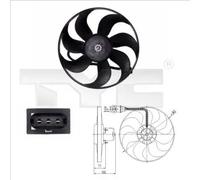 Ventola radiatore 837-0003 TYC per VW AUDI SEAT SKODA