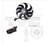 Ventola radiatore 837-0022 TYC per SKODA SEAT VW