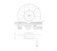 Ventola radiatore 837-0025 TYC per VW TRANSPORTER T4 Autobus