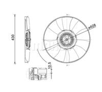 Ventola radiatore CFF 529 000P MAHLE per VW CRAFTER Furgone CRAFTER Autobus