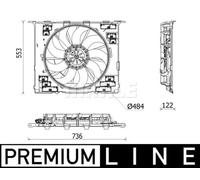 Mahle Original Ventola radiatore CFF 542 000P per BMW 7, 5, 6, Gran Turismo, 5 Touring
