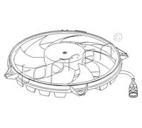 Ventola radiatore con girante 721 534 TOPRAN per CITROËN PEUGEOT