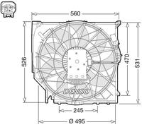 Ventola radiatore DER05008 DENSO per BMW X3