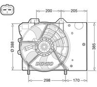 Ventola radiatore DER21024 DENSO per CITROËN PEUGEOT DS OPEL